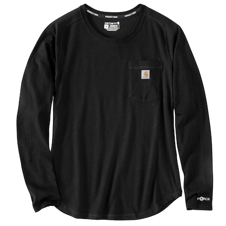 Carhartt Women's TK4617 W Force RlxdFit MW LS Pkt XXL REG Long Sleeve Relaxed Black TK4617-W / 105814-N04XXLREG